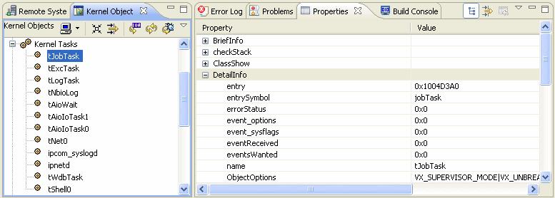 23 Debugging Projects 23.7 Using the Kernel Objects View 3. To copy a value to another view, right-click it in the Properties view and select Copy.