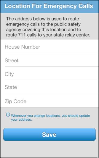 You cannot complete signing in to AT&T Toggle Voice until you enter a complete, valid address. 3. Tap Save.