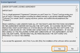 Configuring Manually (Using the Wireless Setup Assistant) 5. Read the License Agreement. If you agree, click [Yes]. 6.