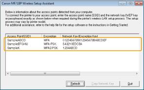 Configuring Manually (Using the Wireless Setup Assistant) If multiple access points are displayed Write down all of the displayed SSIDs When wireless LAN routers or access points are not displayed
