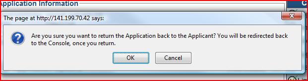 Select Cancel The application returns to the Certifying Officer s Console To make minor changes to the application: Select