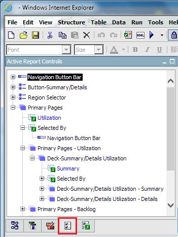 Active Reports Controls Tab The Active Report Controls tab complements the variable pane by showing which variables each control is set by and which variables each control sets.