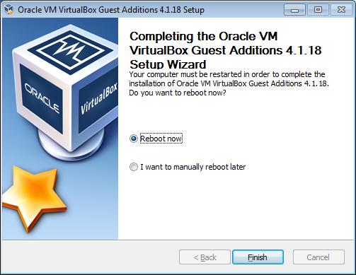 Next, you need perform some additional configuration in the virtual machine, as described in Section 6.5,