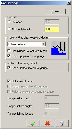 Step 10. Back at the Finish blend parameters tab, Click Gap settings button, Fig. 20. Step 11. In the Gap Setting dialog box, Fig. 19. Under Motion, Select Follow Surface(s).