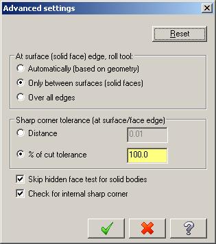 In the Advanced Setting dialog box, Fig. 21. Select Only between surfaces (solid faces). Check Skip hidden face test for solid bodies. and click OK. Fig. 19 Step 14.