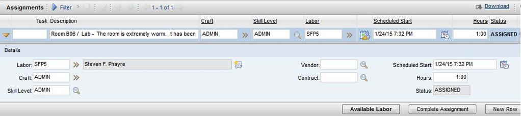 (Click the Related Records tab to see it.) 13. Populate fields on the work order a. Click the Related Records tab b.