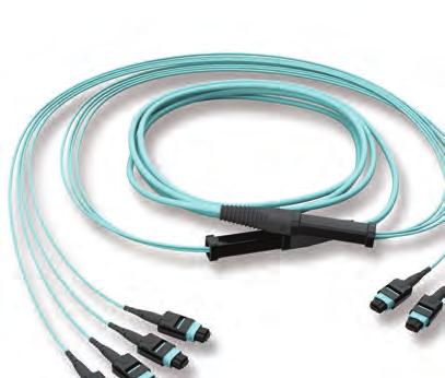 The EDGE8 trunks utilise 8 -fibre push/pull optical connectors that are pinned on both ends of the cable.