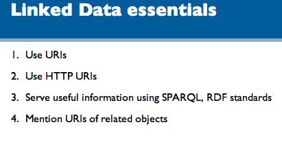 And we get Linked Data Standard Identifiers Standard Pointers Standards for Queries and Statements