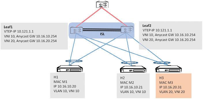 BGP EVPN for VXLAN When the two leafs are in vlag mode, they act as one logical VTEP or endpoint.
