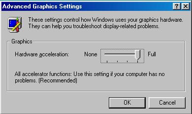 The graphics button on the main properties tab (see figure three) will display the advanced graphics settings dialog box as shown in figure six.