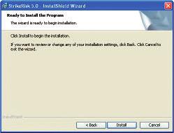 Installing StrikeRisk e. The program is now ready to be installed. If you wish you can click Back to return to previous setup dialogue boxes to review or change the choices made.