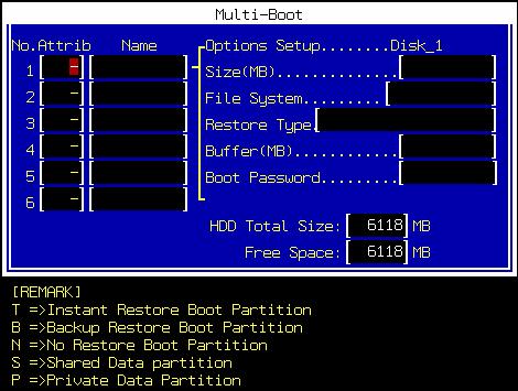 Step 2. After rebooting, Juzt-Reboot Multi-Boot configuration screen will appear.