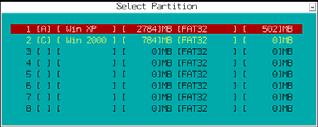 15.3.2 Select Partition to Send Select a partition to send for Net-Clone. See the screenshot: Use wy cursor keys to select partition and press f to start sending. Press ^ to exit. 15.3.3 Send Command Sends command(s) to Receiving computers on the LAN.