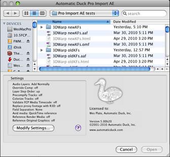 Pro Import AE 5.0 User Guide last updated October 16, 2011 About Pro Import AE Pro Import AE is Automatic Duck's oldest plug-in, first released in the spring of 2001.