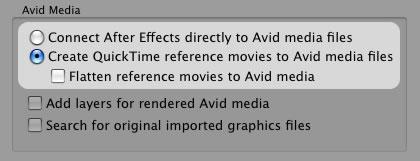 Avid Media options After Effects cannot by itself play all Avid media files, indeed when Automatic Duck started After Effects couldn't read any Avid media files.