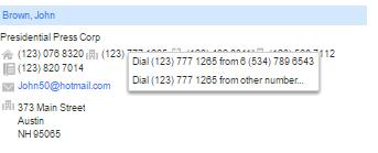 1. Select the contact you wish to delete from the list on the left hand side of the screen. 2. Click Delete. 4.1.5 Calling a contact To call a contact using Click To Dial, follow these steps: 1.