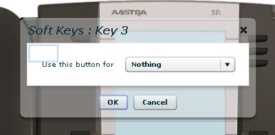 Figure 63: Configuring a key Use the drop-down list to select the operation you'd like that key to perform: Figure 64: Configuring a key The possible options are as follows (although