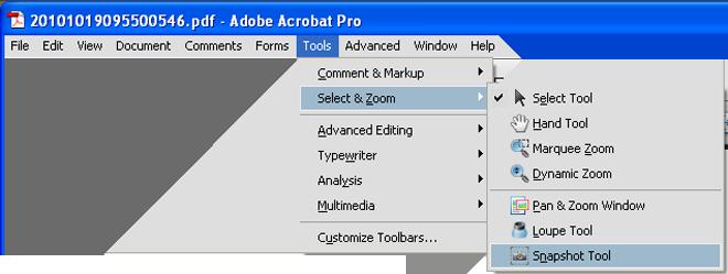 Option 3: when all else fails use the Snapshot Tool This is the least attractive option: graphics produced by this method are low-resolution raster files [Tools you ll need: Adobe Acrobat Full or