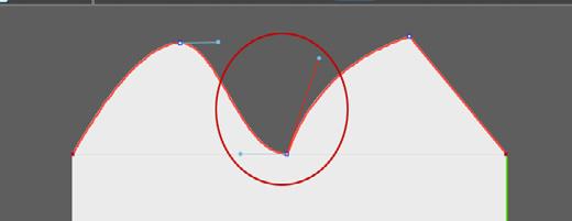 2 l Click on the tool modify point / tangent 3 l Click on one anchor point of the selected curve without releasing the mouse button and move the point.
