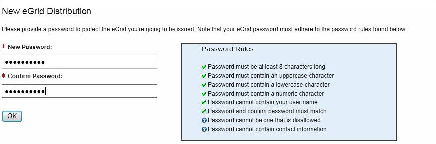 Each x becomes a check mark if your password conforms to the rule.