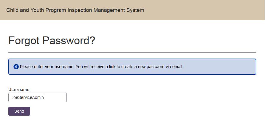 Figure 4: Forgot Password Once Users receive a temporary password through email, they may use it to login to the system.