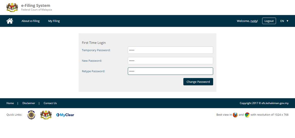 3 4 5 3 4 5 18 When logging in for the first time, user will be redirected to First Time Login page. Enter the Temporary Password received.