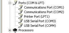 In the figure below, the USB2-H-100X-M-Dual port are assigned to COM3 and COM4, so how many COM Ports are assigned will depend