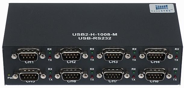 RS232-level signals, including modem handshake signals,
