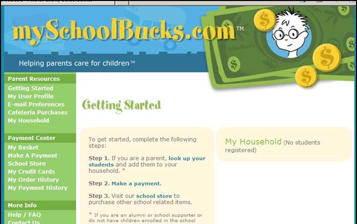 STEP 1: STUDENT LOOKUP To add one or more students to your Household, click look up your students.