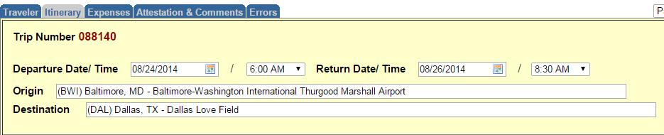 then enter their full mailing address. vi. On Itinerary Tab, confirm the dates and times are correct.