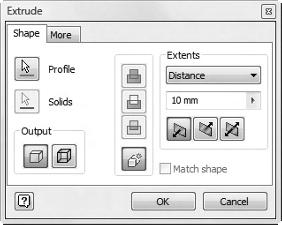 Learning to Use the Dialog Boxes 9 Learning to Use the Dialog Boxes One thing that makes Inventor easy to use is a kind of graphical language common to all the dialog boxes.