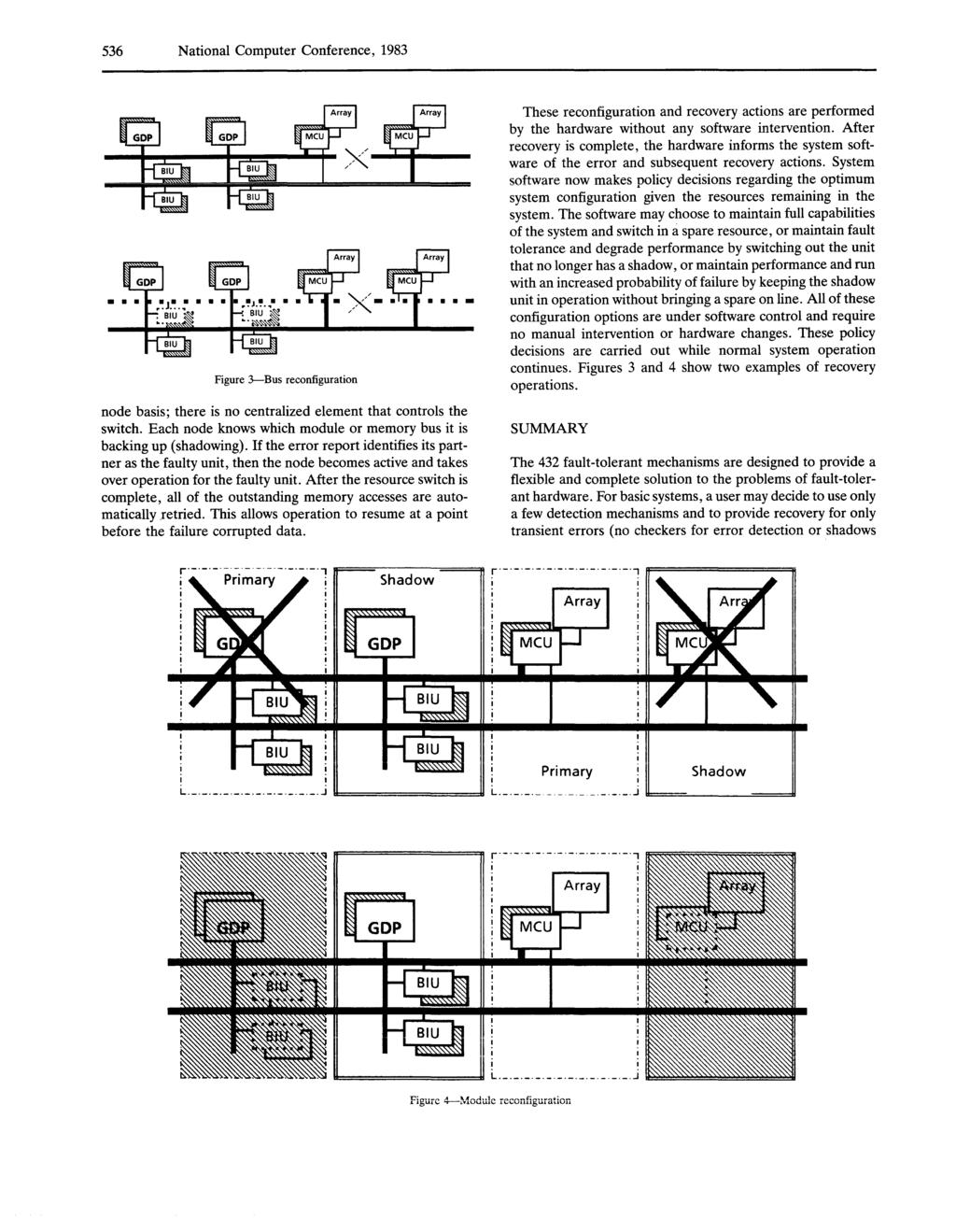 536 National Computer Conference, 1983 Figure 3---Bus reconfiguration node basis; there is no centralized element that controls the switch.