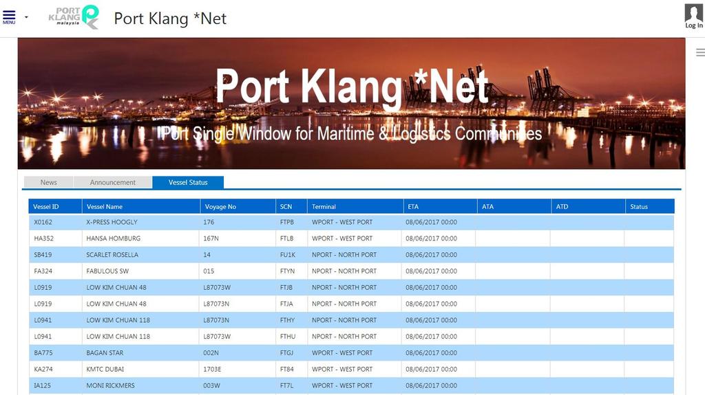1.2 Accessing Port Klang*Net System To access Port Klang*Net System type the URL http://www.my1port.com into your web browser s address bar.
