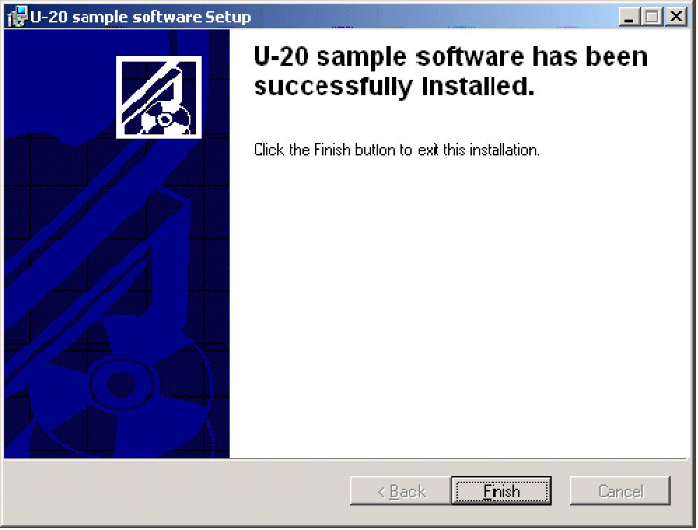 When the screen U-20 sample software has been
