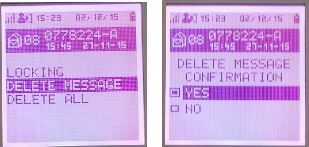 ACK messages are programmed in EPOC-S and displayed to user in that case.