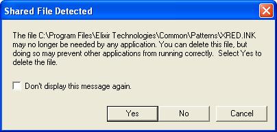 5 Click OK. The Confirm Uninstall dialog displays. Confirming the uninstall process for Elixir PrintDriver and Elixir Scout.