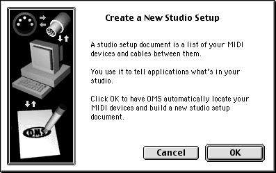 fig.oms-7e.eps_35 7. The Create a New Studio Setup dialog box will appear. Click [Cancel]. If you accidentally clicked [OK], click [Cancel] in the next screen. fig.oms-8e.