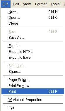 Printing and exporting reports Printing reports Note: If you have used Page Filters only the filtered data will print.