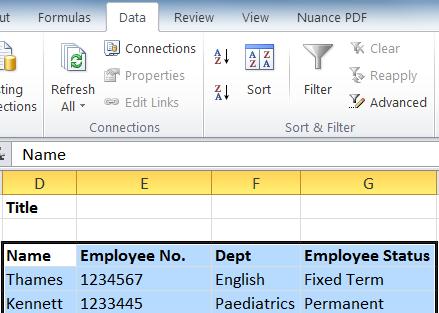 want to sort by. 3. Click. Filtering data Filtering enables you to edit the view of data in a spreadsheet.