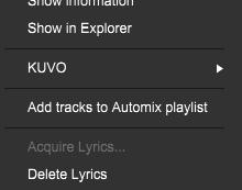 Display When [OFF] is selected, the display of lyrics to the selected video deck is turned off. 6.4 Delete lyrics You can acquire up to 3000 tracks using rekordbox lyric.