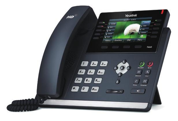 YEALINK SIP-T46G The SIP-T46G IP Phone provides 16 lines, a high resolution TFT colour display and support for both wired and wireless headsets.