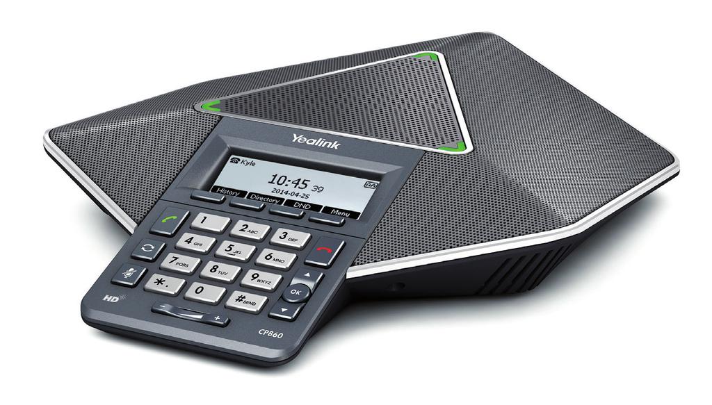 YEALINK CP860 Designed for small to medium-sized meeting rooms, the CP860 conference phone provides superior audio performance.