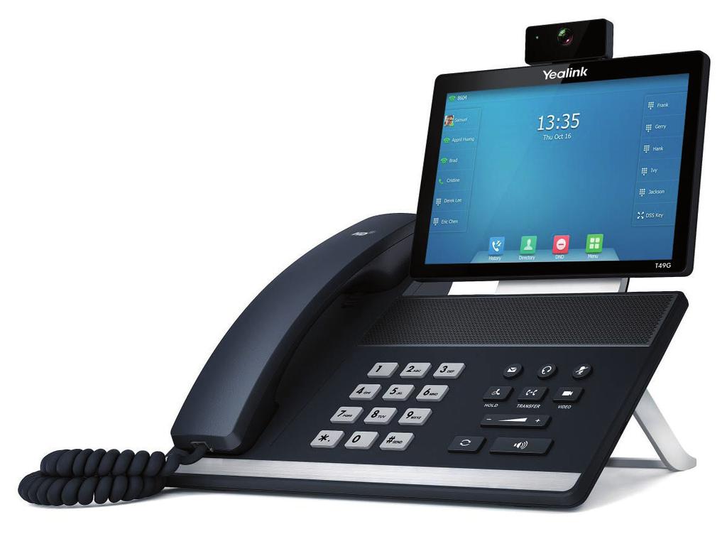 YEALINK SIP-T49G With a large 8-inch colour touch screen, HD video and audio, WiFi and Bluetooth, the SIP-T49G is designed for executives and teleworkers.