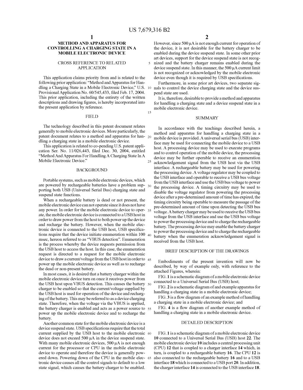 1. METHOD AND APPARATUS FOR CONTROLLING A CHARGING STATE INA MOBILE ELECTRONIC DEVICE CROSS REFERENCE TO RELATED APPLICATION This application claims priority from and is related to the following