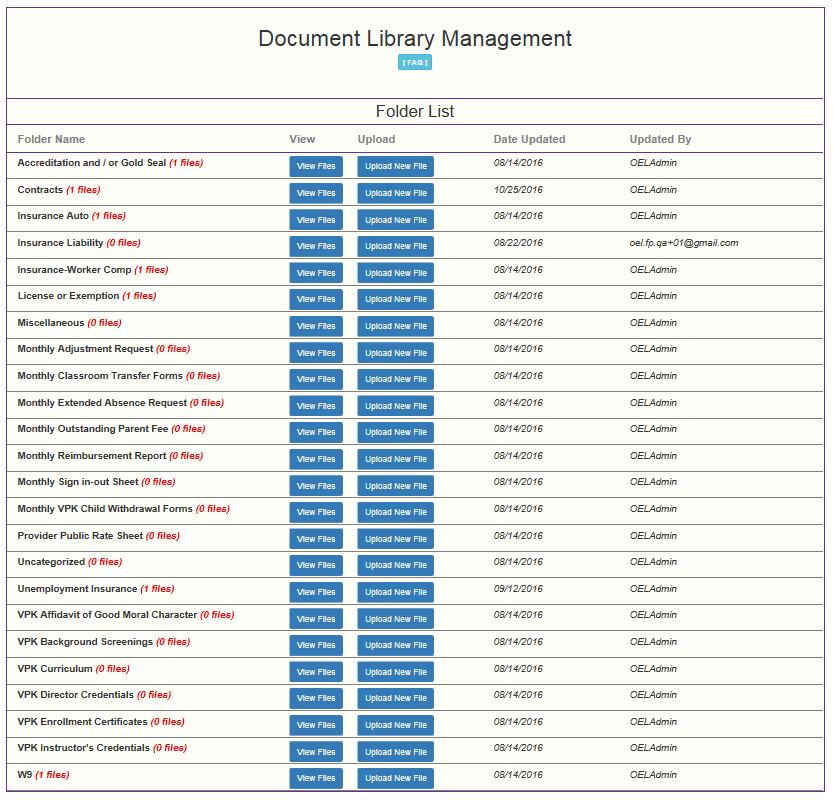 Managing Documents Documents can be added to the Provider Profile through the Document Library Management function for coalition review.