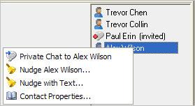Desk-to-Desk Chat Private Chat When there are three or more chat participants, you can have a private chat with a selected participant. 1. Right-click the participant s name. 2.