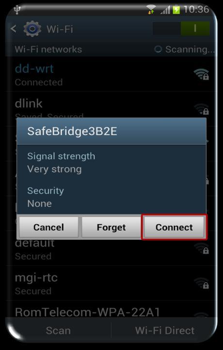 In order to do this, you go back to Settings, Wi-Fi and connect to