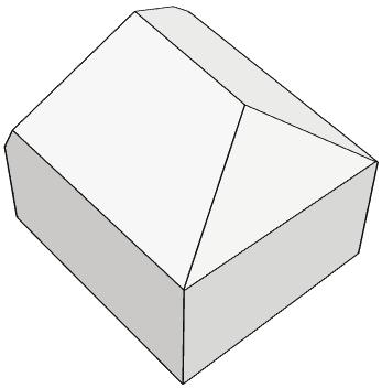 When glued together as depicted in Figure 3 (bottom) the building blocks form a flat-top approximation that is shaped after the original ground plan.