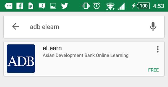 Guide to Access the Course using the ADB elearn Mobile App (Android) This guide
