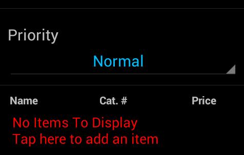 From Selected Catalog... tap the select icon. 6. From the catalog, select the item. 7.